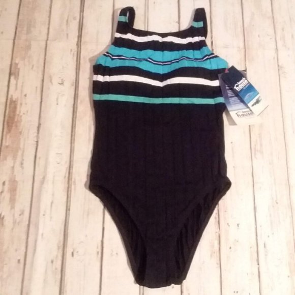 Beach House by Gabar Other - Beach House By Gabar High-Neck Navy Swimsuit Sz.14